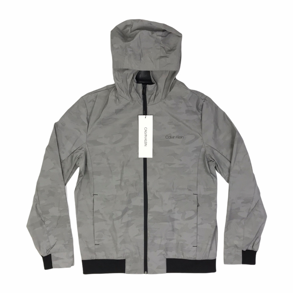 Calvin Klein Move 365 Silver Men's Full Zip Camo Reflective Jacket Size Small